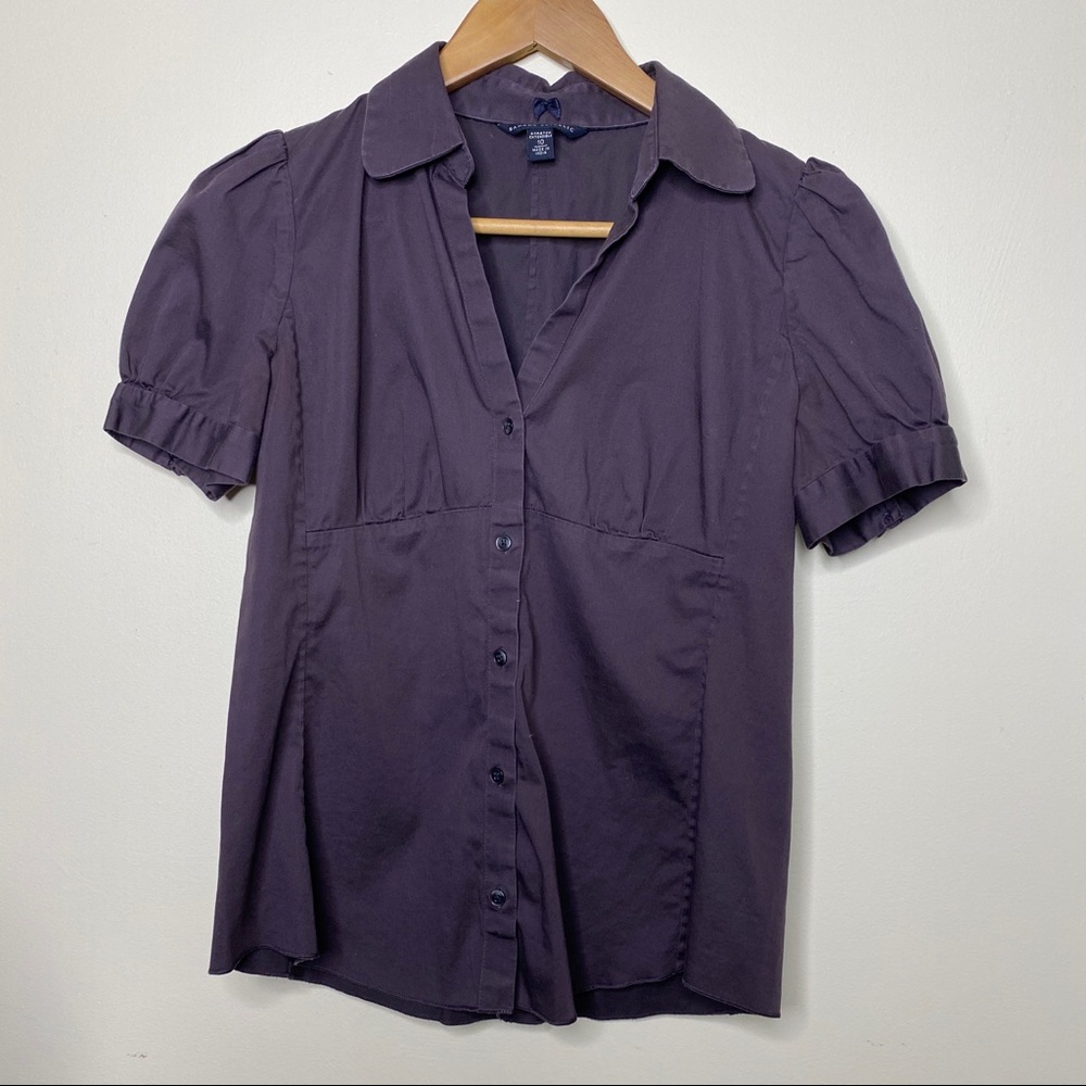 vintage purple banana republic short sleeve button up